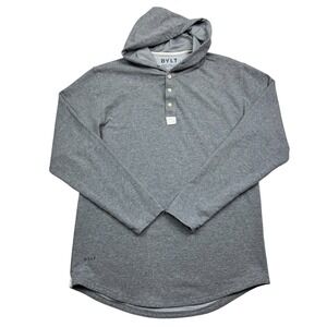 BYLT Hoodie Mens M Gray Pullover Henley Sweater Premium Long Sleeve Outdoors